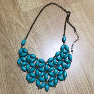 Turquoise bib statement necklace